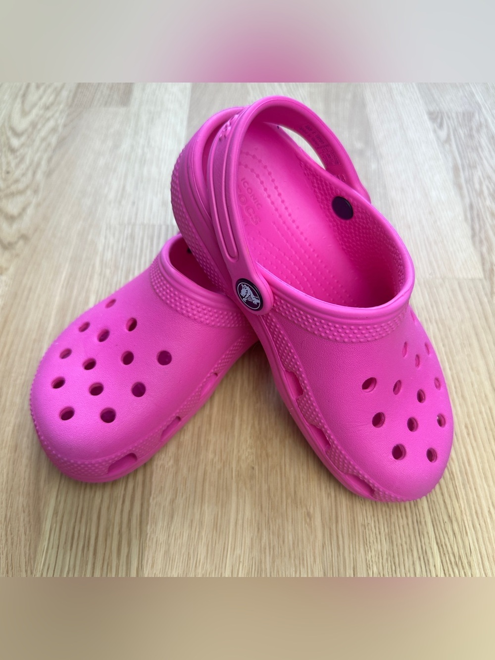 CROCS Kids Hot Pink Classic Clogs